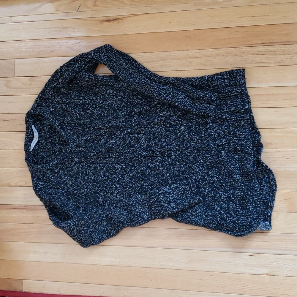 Athleta Womens Sweater S Asymmetric wool cashmere cable knit Marled Cozy Tunic